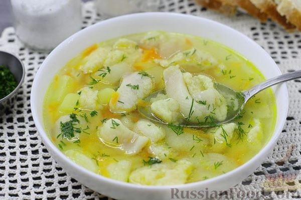 Рыбный суп с клёцками