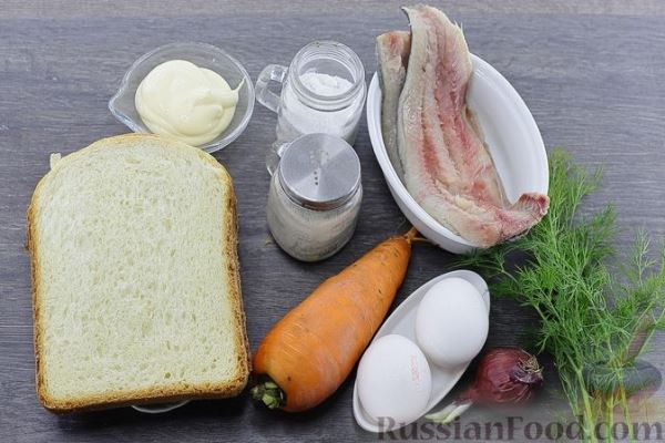 Бутерброды с яйцами, морковью и сельдью